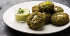 spinach kabab, veg kabab, healthy snack, hara bhara kabab, Restaurant-style snack.